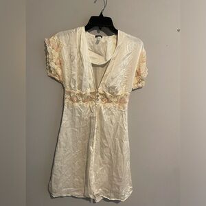 Cosa Bella Sheer Lace Embroidered Robe Medium silk blend made‎ in Italy
